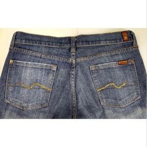 7 For All Mankind Blue Jeans Dark Wash High Waist